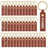 Wavyknot 100 Pcs Leather Key Fobs Kit Blanks DIY Laser Engraving Keychain for Leather Keychain Making Supplies (Dark Brown,3.7 x 0.7 Inches) Wavyknot