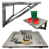 Professional Grade Products 26” x 32” Heavy Gauge Steel Wall Mounted Folding Workbench “Lock N Load” for Saving Space in The Garage, Utility Room, Professional Grade Products