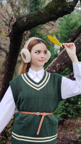 Harssidanzar Real Fur Winter Earmuffs for Men Women, Genuine Fur Earmuff,Sheepskin Ear muffs, Foldable Earmuffs, Outdoor Earmuffs,Ski Earmuffs Harssidanzar