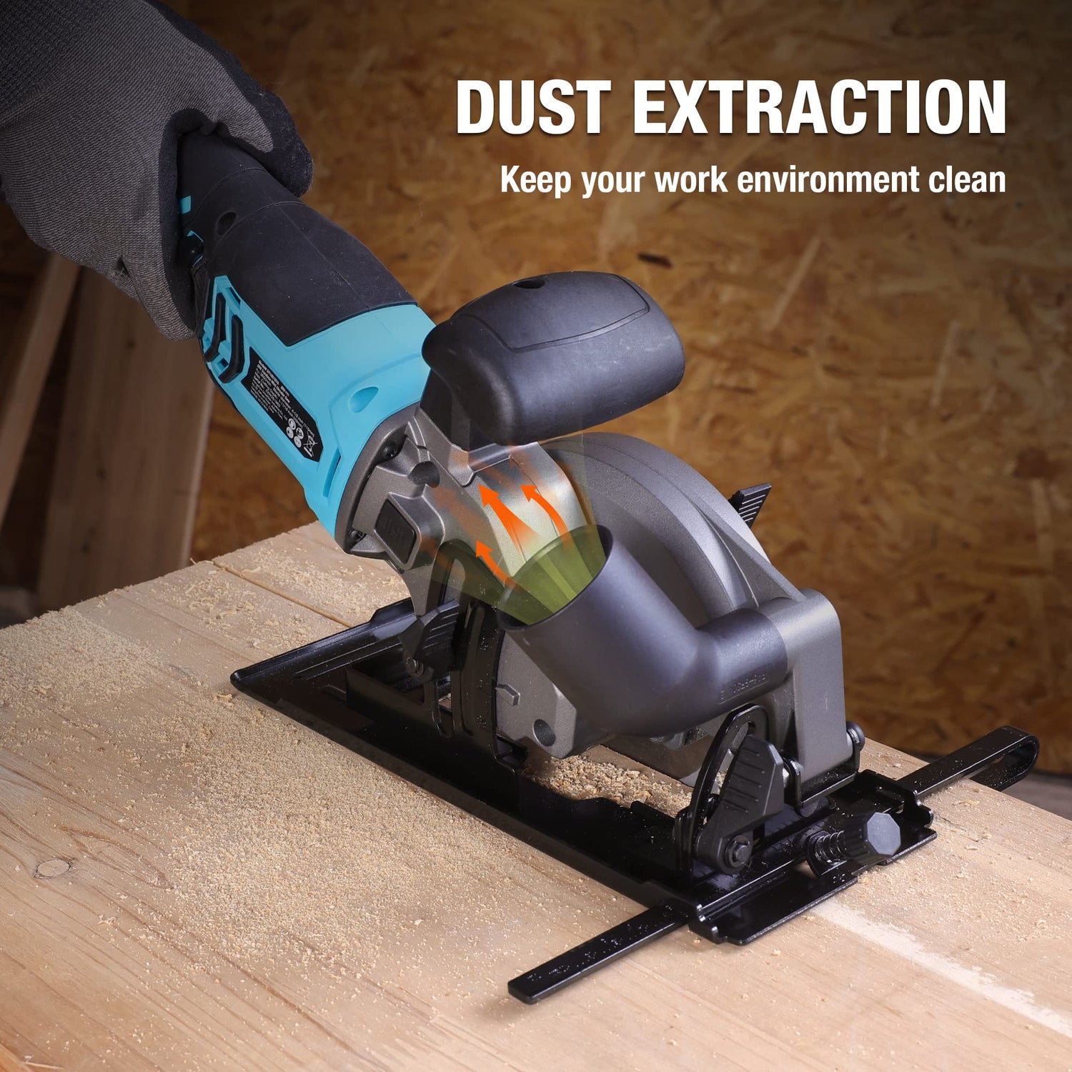 DURATECH Circular Saw, 20V 4-1/2 Inch Mini Circular Saw with Battery, Charger, 3 Saw Blades(4-1/2”), Cordless Circular Saw for Tiles, Wood, Soft DURATECH