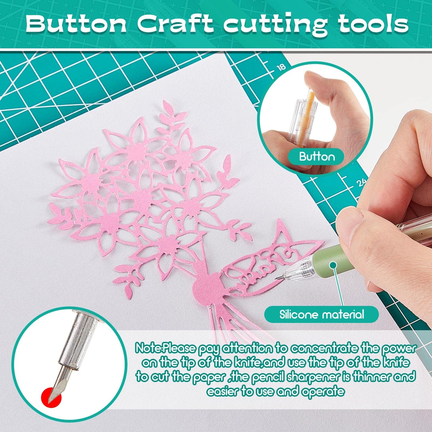 Craft Cutting Tool Paper Pen Knife Creative Retractable Hobby Knife Blade Art Utility Precision Paper Cutting Carving Tools with Pocket Clip for DIY Drawing Scrapbooking, 6 Colors(6 Pieces)