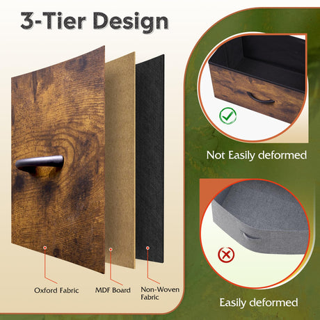 WLIVE 9-Drawer Dresser, Fabric Storage Tower for Bedroom, Hallway, Closet, Tall Chest Organizer Unit with Fabric Bins, Steel Frame, Wood Top, Easy WLIVE