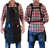 ecoZen Lifestyle Work Aprons for Men for Shop - Carpenter Apron and Shop Aprons for Men for Woodworking, Heavy Duty Waxed Canvas Workshop Tool Apron, ecoZen Lifestyle
