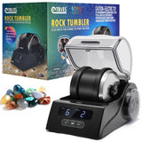 Tryes Rock Tumbler Kit Adults - Rock Polisher Tumbler with Noise Reduction Cover, Speed&Timer Control, Includes 4 Polishing Grits, Rough Gemstones, Tryes