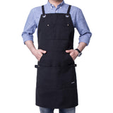 Life Flavor Heavy Duty Canvas Work Apron,Tool Pockets, Back Straps Adjustable（black） Life Flavor