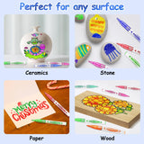 TEVILIK Glitter Markers Pen, 12 Acrylic Glitter Markers Paint Pens - Shimmer Marker, Fine Point Water-Based Pen For DIY Crafts, Birthday Cards, TEVILIK