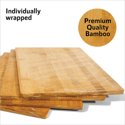 Set Of 18 Bulk Cutting Boards 12" x 9" x 0.35" - Premium Bamboo Wood Boards For Wholesale, Engraving, Kitchen And Dinning Copping Board, Sturdy & - WoodArtSupply