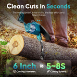Mini Chainsaw, 6-Inch Chain saw with 2 Pack 2000mAh Batteries, Portable Handheld Chainsaw, Mini Chainsaw Cordless for Wood Cutting Tree Trimming DIY HOPTO