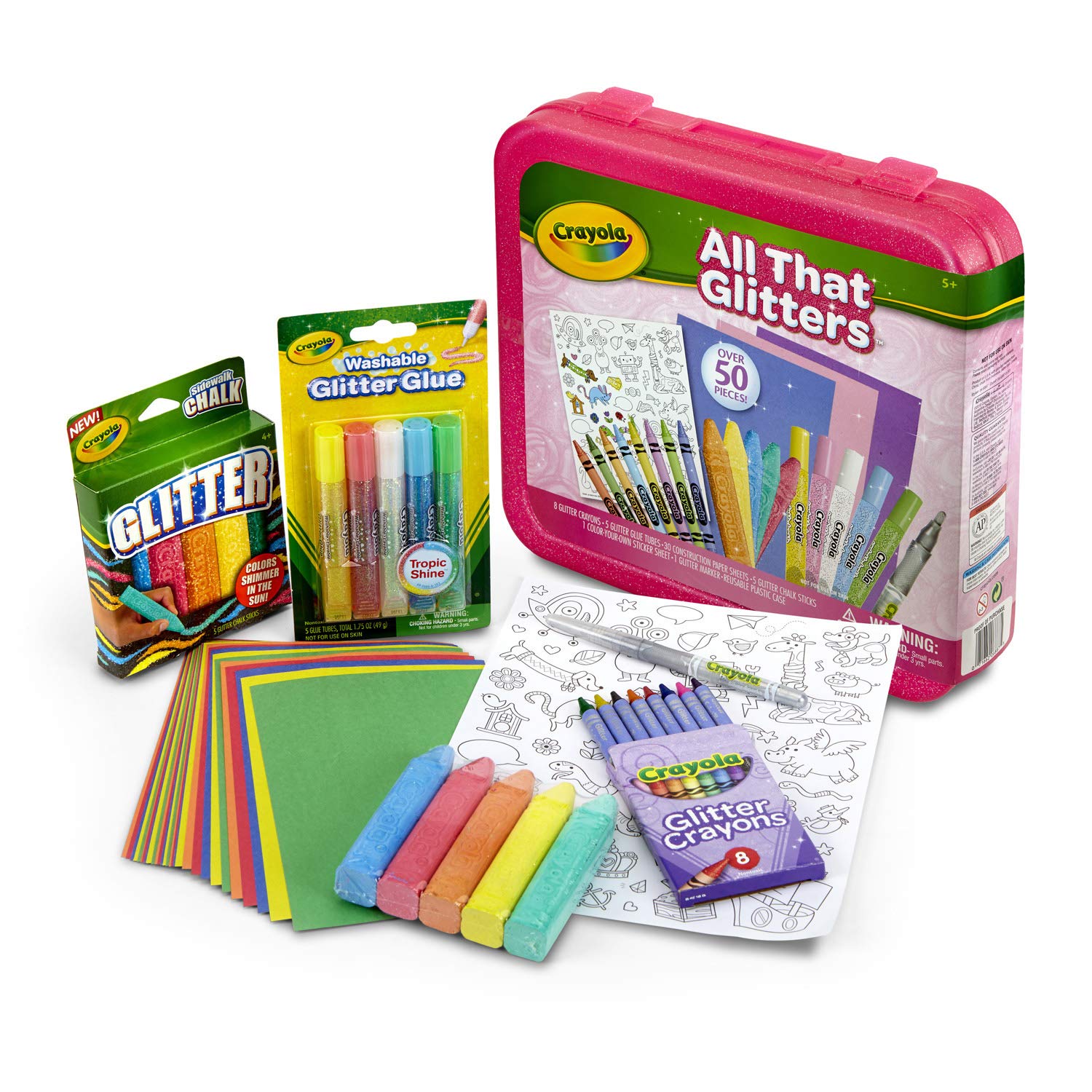 Crayola All That Glitters Art Case Coloring Set, Toys, Gift for Kids Age 5+ Crayola