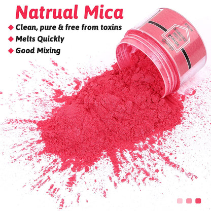 Mica Powder for Epoxy Resin, 30 Color 10g/Jar Pigment Powder Dye for Slime Soap Bath Bombs Candle Making Colorant, Cosmetic Pearl Powder for Nails - WoodArtSupply