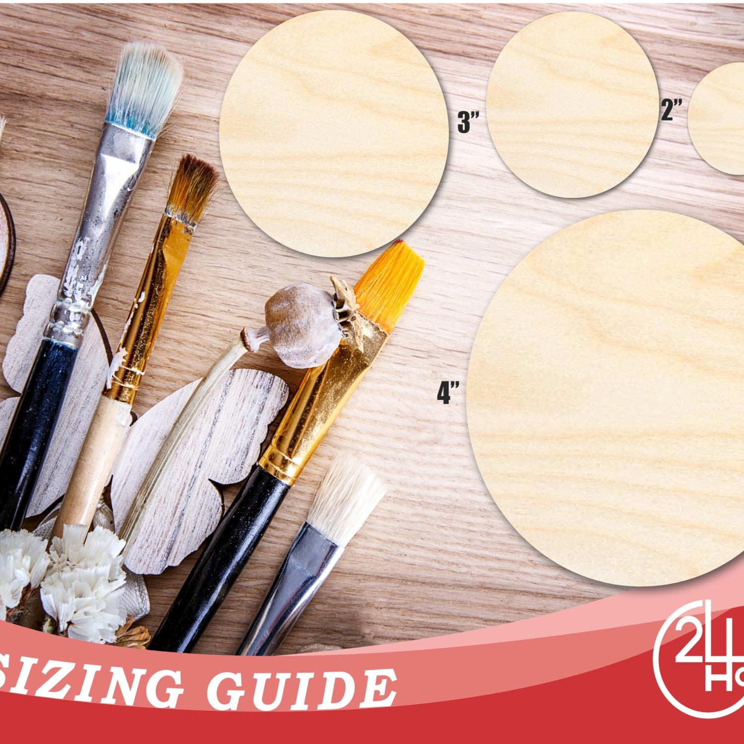 Unfinished Wood Circle Round | Circle Blank | DIY Craft Cutout | Up to 36" 30" / 3/4" 24 Hour Crafts