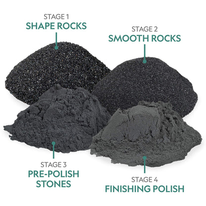 NATIONAL GEOGRAPHIC Rock Tumbler Grit and Polish Refill Kit - Tumbling Grit Media, Polish Up to 20 lbs. of Rocks, Works with any Rock Polisher & - WoodArtSupply