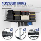 SafeRacks Overhead Garage Storage Rack - Heavy Duty Racks for Garage with 600 lb Capacity, Easy Garage Storage, Adjustable Storage Rack, Ceiling SafeRacks