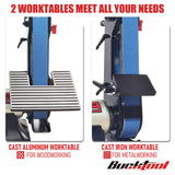 Bucktool Combo 2" x 42" Belt Sander 6" Bench Grinder, Knife Sharpener with Large Work Table BG2600 Upgraded Model Bucktool