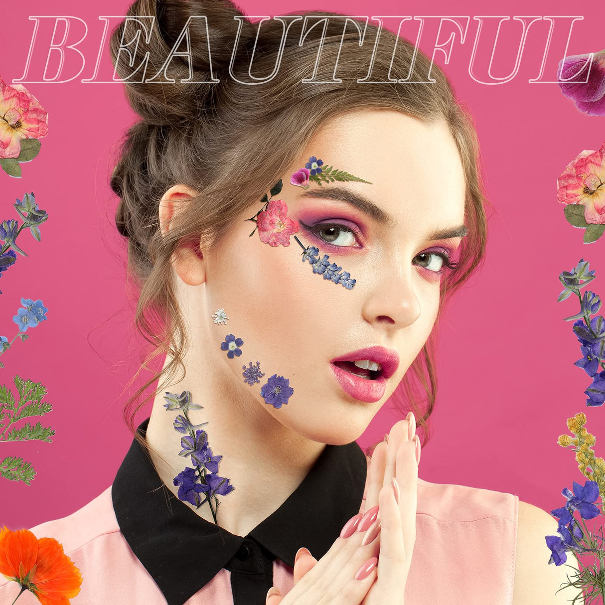 Pressed Flowers Bulk Dried Flower for Resin Mold, Dried Flower Leave Natural with Tweezer for Crafts Christmas DIY Gift Scrapbooking(Gorgeous Style) Nuanchu