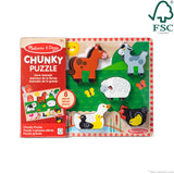 Melissa & Doug Farm Wooden Chunky Puzzle (8 pcs) - Farm Animal Toys For Kids, Wooden Puzzles For Toddlers Ages 2+ - FSC-Certified Materials Melissa & Doug