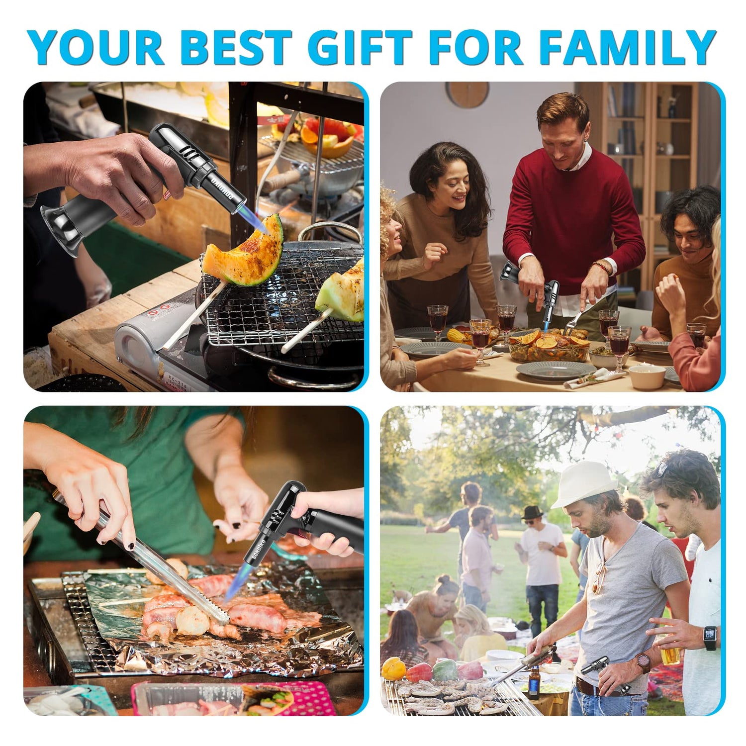 Sondiko Butane Torch with Fuel Gauge S907, Refillable Soldering Torch Lighter with Adjustable Flame for Welding, Resin Art, Industrial(Butane Gas Not Sondiko