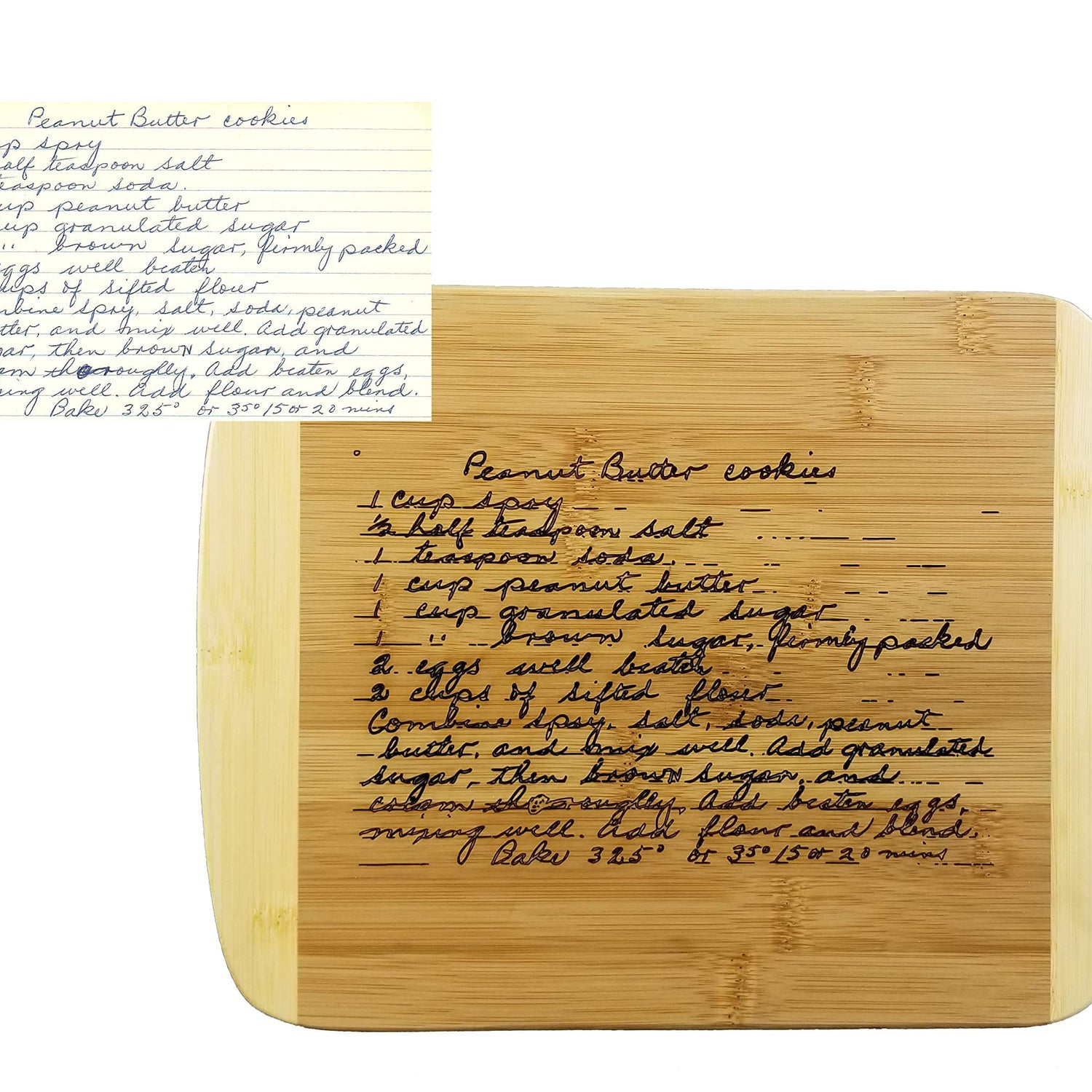 Personalized Wooden Custom Recipe Cutting Board (Thick), Handwritten Engraved, Recipe | Family Recipe, Family Heirloom Gift | Charcuterie, Meat, Wedding Collectibles