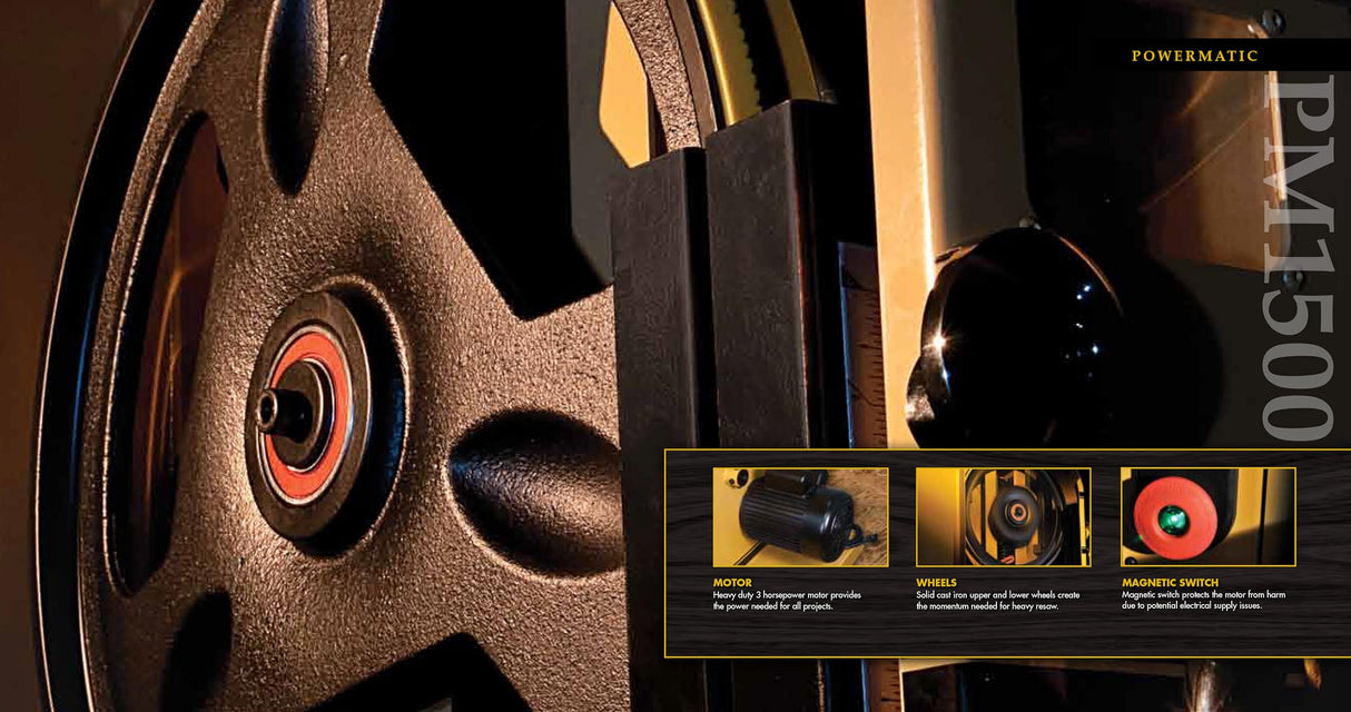 Powermatic PM1500, 15-Inch Woodworking Bandsaw, 3HP, 1PH 230V (1791500) Powermatic