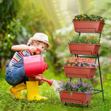 4 Tiers Vertical Raised Garden Bed, Planter Raised Beds Freestanding Elevated Planter Bed with Planter Tray for Indoor and Outdoor Flowers Herbs Nandae