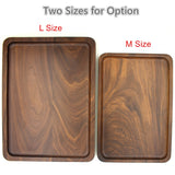 Bamber Wood Serving Tray Wooden Decorative Coffee Tea Platter Black Walnut 15.3 x 11.4 Inches Bamber