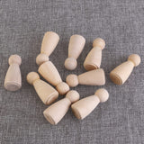Ciieeo 10pcs DIY Plain Blank Wooden Peg Dolls Unfinished Wooden Peg Dolls Decorative Peg Doll for DIY Arts and Crafts Ciieeo