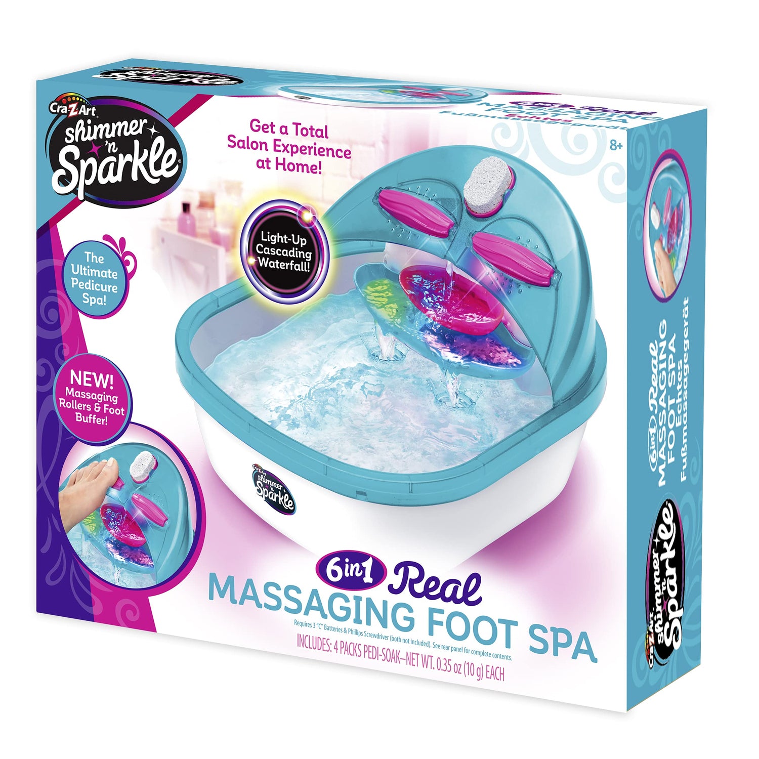 Shimmer ‘n Sparkle 6-in-1 Real Massaging Foot Spa for Kids Cra-Z-Art