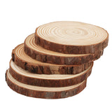 LEXININ 50 PCS Natural Wood Slices, 3.5-3.9 Inch Unfinished Wooden Log Slices, Tree Bark Wood Discs for Craft DIY Ornaments LEXININ