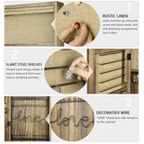 SRIWATANA Jewelry Armoire Cabinet, Solid Wood Jewelry Organizer with Full Length Mirror Wall/Door Mounted(Carbonized Black) SRIWATANA