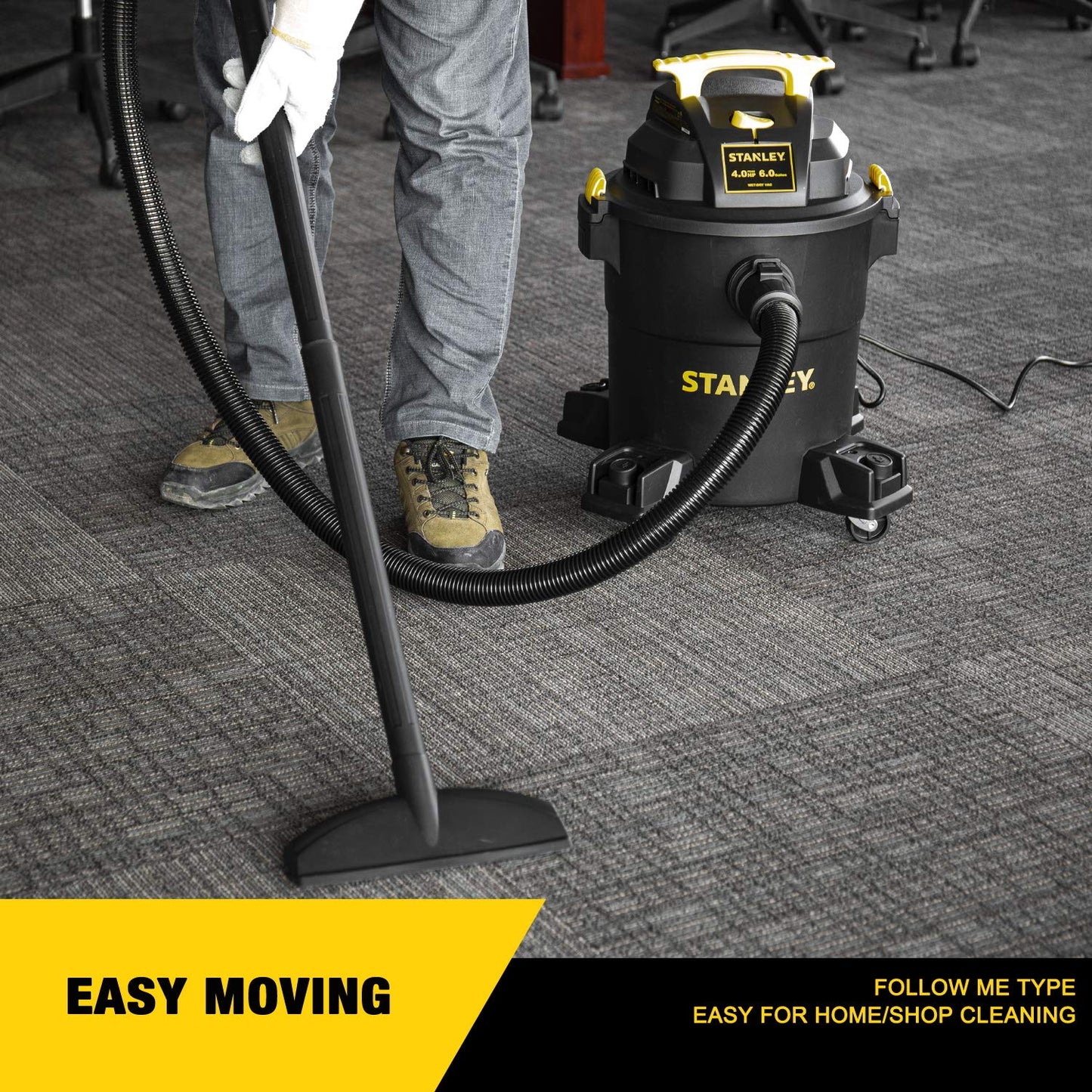 Stanley - SL18116P Wet/Dry Vacuum, 6 Gallon, 4 Horsepower Black - WoodArtSupply