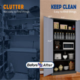 Yizosh Metal Garage Storage Cabinet with 2 Doors and 5 Adjustable Shelves - 71" Steel Lockable File Cabinet,Locking Tool Cabinets for Yizosh