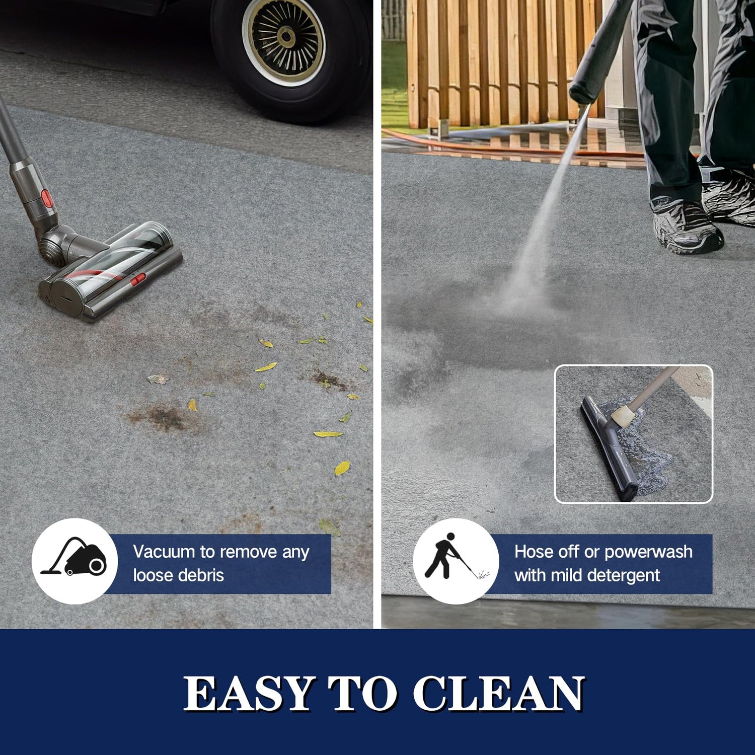 YIMGO Large 8.5 x 6.6 Ft - Golf Car Parking Mat for Garage Floor Pad, Absorbent Oil Mat - Protects Floor from Spills, Drips, Splashes and Stains, YIMGO