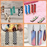 ZOCONE 60 Pcs Sublimation Earrings Blank Bulk, Sublimation Printing Earrings Unfinished Rectangular Heat Transfer Earring Pendant with Earring Hooks ZOCONE