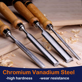 LWCUSNJ 4-Pieces Woodworking Wood Chisel Set,CR-V Steel Sharp Curved Edge Gouge Firm Wood Handle Carpentry Gouge Tools LWCUSNJ