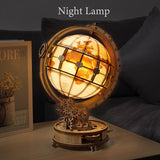 Illuminate Your Space with ROKR 3D Wooden Puzzle Globe Kit - 11.5 Inch Antique-Style with LED, Perfect Hobby Gift for Adults and Teens ROKR