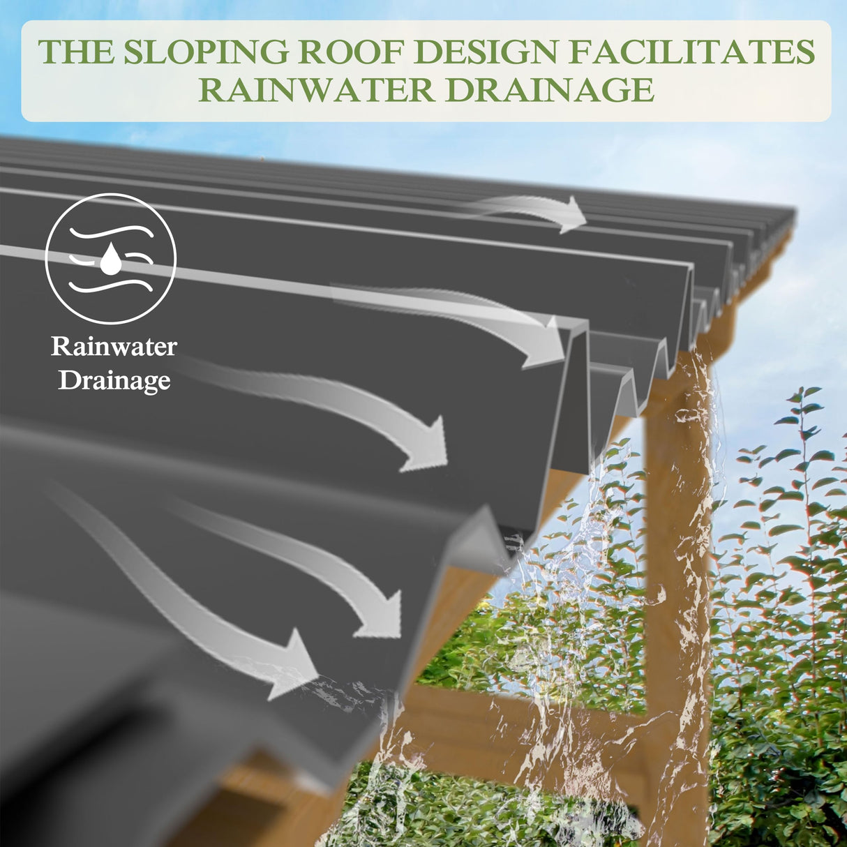 MUPATER 8' x 5' Wooden Grill Gazebo with Sloping Metal roof, 2 Full Size Grills, BBQ Canopy for Outdoor Patio, Lawn, Garden MUPATER