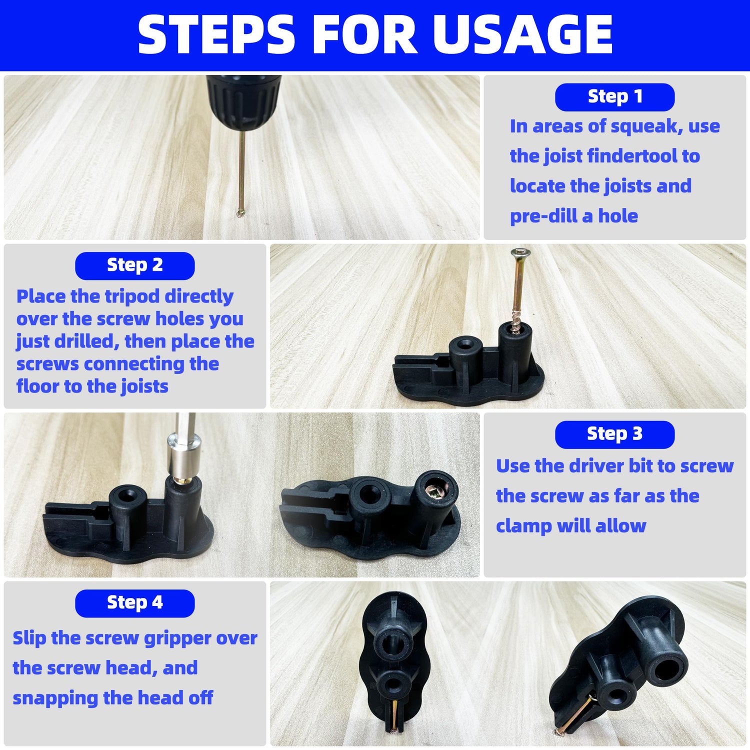 Repair Floor Screws for Floor Repair, for Screws Fit Hardwood Floors, Vinyl Floors, Carpets, Wood Floor Gap Fixer Replacement, Contains 5 Tools and XINRINTONG