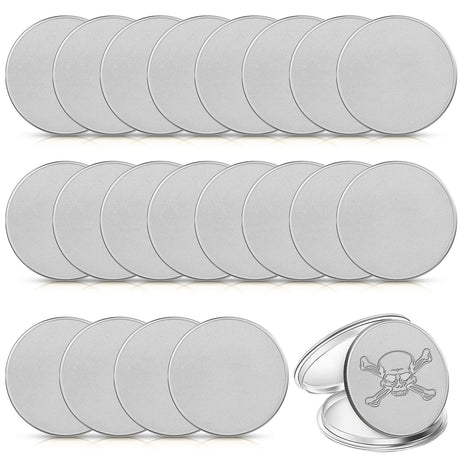 Yinkin 20 Pieces Blank Challenge Coin Threaded Edged 40 mm with Acrylic Protection Box Laser Engravable Pattern for DIY Crafts Engraving Travel Yinkin