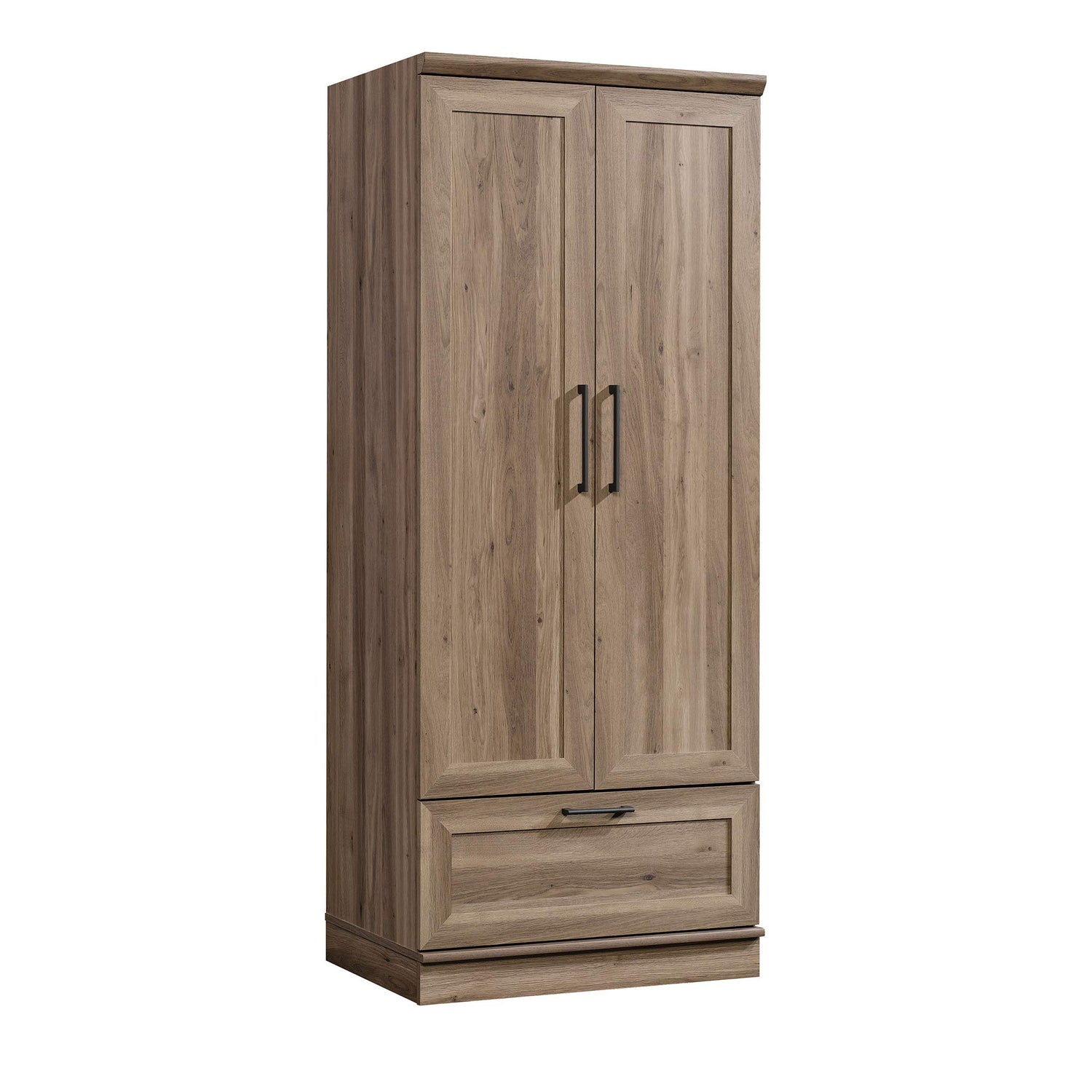 Sauder HomePlus Wardrobe/Pantry cabinets, L: 29.06" x W: 20.95" x H: 71.18", Salt Oak finish Sauder