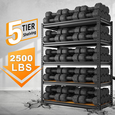 REIBII Garage Shelving Heavy Duty Load 2500LBS Garage Storage Shelves Adjustable Heavy Duty Shelving Metal Storage Shelving for Garage Metal Shelf REIBII