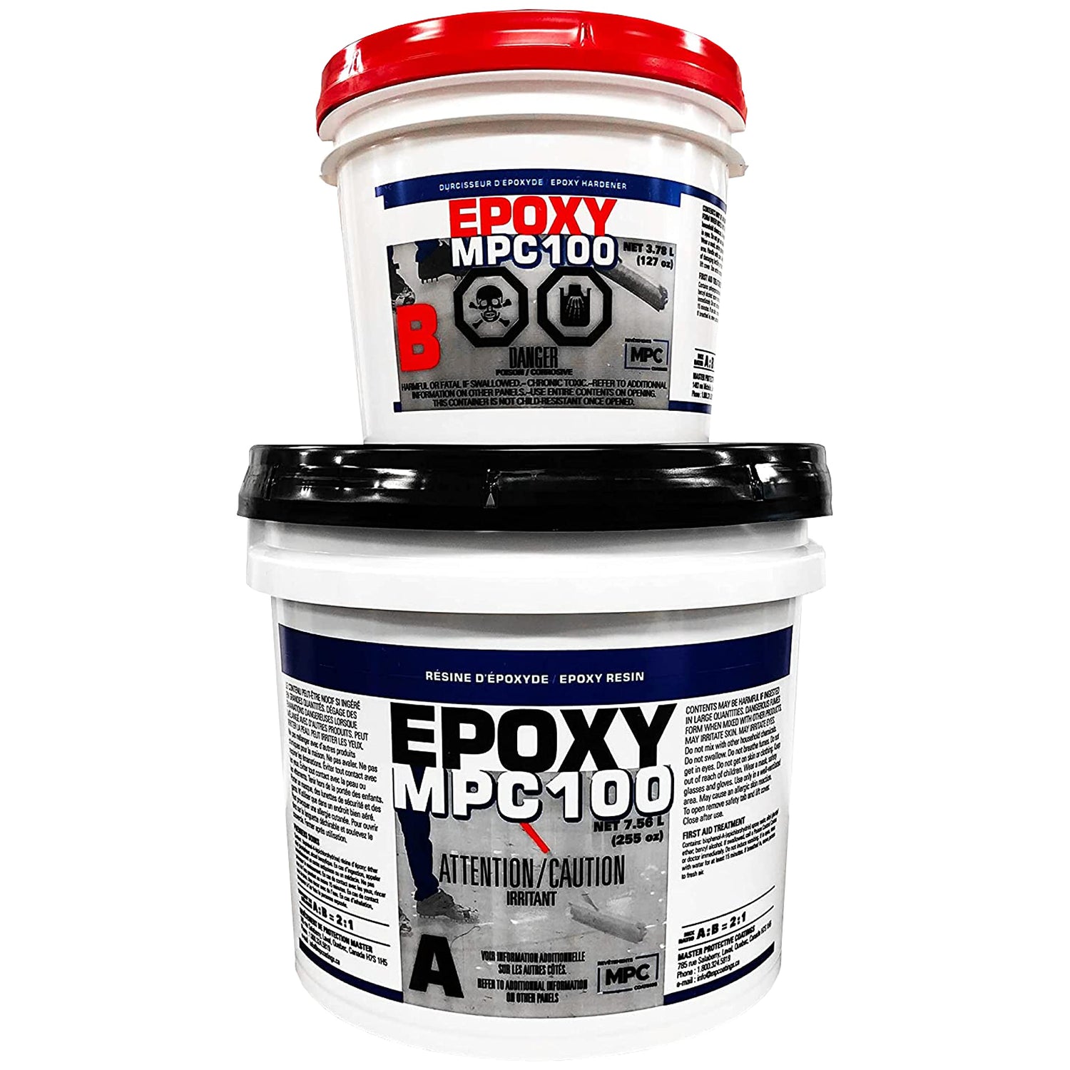 Clear Epoxy Resin Coating for Floors & Counter Tops, 100% Solids, Self Leveling - 3 Gallon Kit Master Protective Coatings