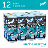 Scott 32896 Shop Towels, Glass, 1-Ply, 8.6-Inch x 11-Inch, Blue, 90 Sheets/Roll, 12 Rolls/Carton SCOTT SHOP ORIGINAL