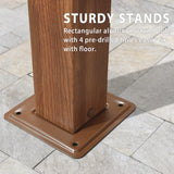 PURPLE LEAF 10' x 10' Outdoor Retractable Pergola with Sun Shade Canopy Patio Metal Shelter for Garden Porch Beach Pavilion Natural Wood Grain Frame PURPLE LEAF