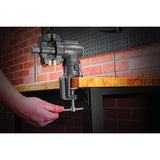 Toolsmith 2-1/2 inch Mini Jaw Portable Clamp-on Table Bench Third Hand Vise Swivels and Rotates 360°, 1-1/2 inch and 2-1/2 inch Jaws, Soft Jaw Toolsmith