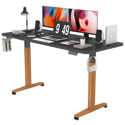 Monomi Electric Standing Desk, 55 x 28 inches Height Adjustable Desk, Ergonomic Home Office Sit Stand Up Desk with Memory Preset Controller (Black - WoodArtSupply