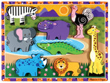 Melissa & Doug Safari Wooden Chunky Puzzle (8 pcs) - Wooden Puzzles for Toddlers, Animal Puzzles For Kids Ages 2+ - FSC-Certified Materials , 12" x Melissa & Doug
