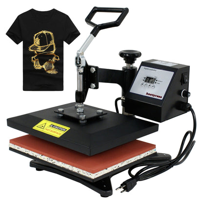 F2C Pro 12" x 10" Heat Press Machine Swing-Away Digital Heat Transfer Sublimation Printing Machine for T-Shirt Black - WoodArtSupply