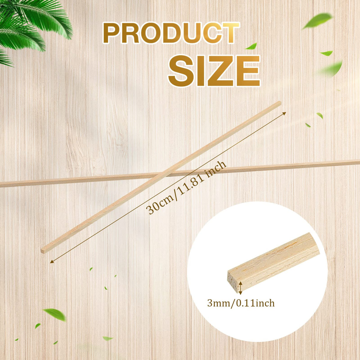 240 Pieces Wood Strips Balsa Square Wooden Dowels 1/8 Inch Balsa Wood Trips 12 Inch Long Hardwood Square Dowel Unfinished Wood Sticks Wooden Dowel Yalikop