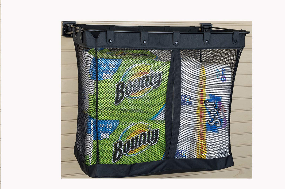 HandiWall Large Mesh Basket for Ball and Sports Storage on Garage Slatwall Panels HandiWall