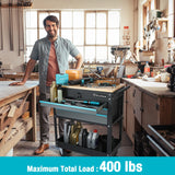 DURATECH 30-1/2 in 3-Drawer Rolling Tool Cart with Wood Top, Heavy Duty Storage Organizer Cabinet, Utility Industrial Service Cart with Casters and DURATECH